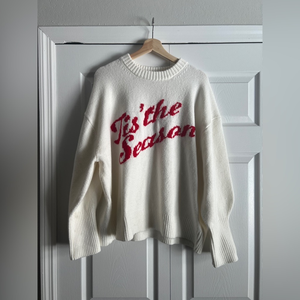 TIS’ THE SEASON OVERSIZED JACQUARD-KNIT SWEATER